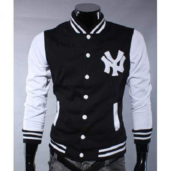 Blouson Veste homme fashion Baseball NY jacket sport Noir